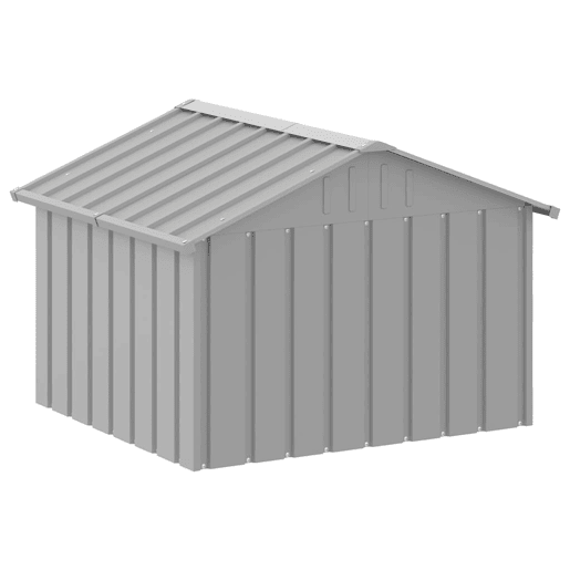 vidaXL Casota para cães 116,5x103x81,5 cm aço galvanizado cinzento