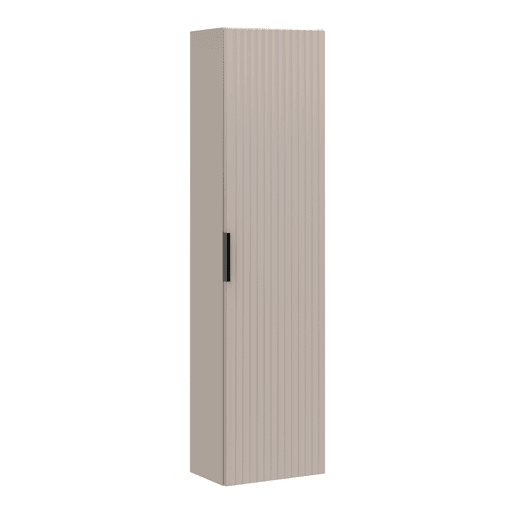 Lavatório individual de 60 cm e móvel de apoio Adriel Cashmere com efeito de madeira e pedra