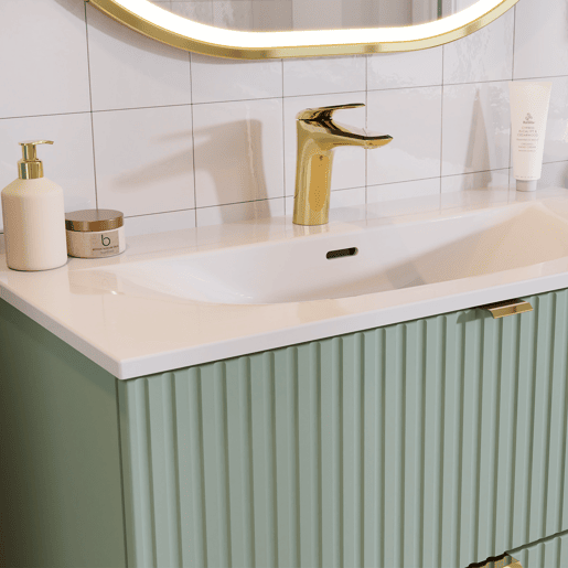 Móvel de lavatório simples encastrado 80cm 2 portas Riva Preto