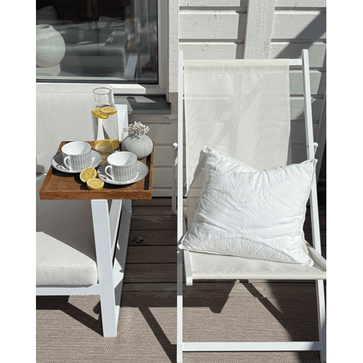 Cadeira de praia dobrável LOCRI II Metal Creme claro