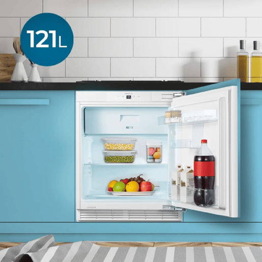 Cecotec FrigorÃfico encastrável com 121 L de capacidade, classe E e Fast Freezing. Cecotec FrigorÃfico encastrável com 121 L de capacidade, classe E e Fast Freezing.