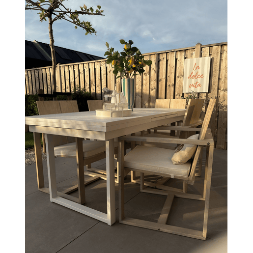 Mesa de refeição de jardim extensível VALCANETTO 180240 cm 90 cm Metal Branco