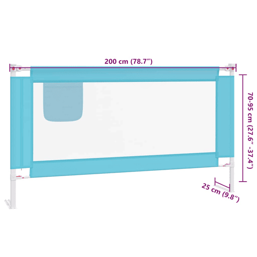 vidaXL Barra de segurança p cama infantil tecido 200x25 cm azul vidaXL Barra de segurança p cama infantil tecido 200x25 cm azul