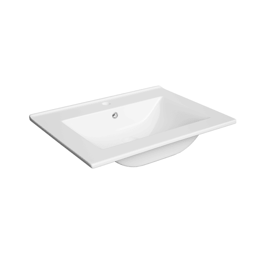 Móvel lavatório simples embutido 60cm 2 gavetas Livia Branco Madeira