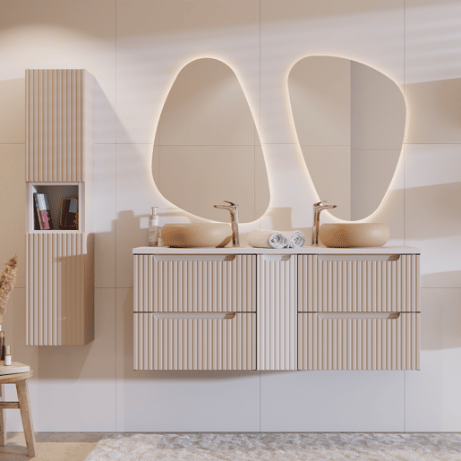 Coluna mural 2 portas 1 nicho Riva Cashmere Branco