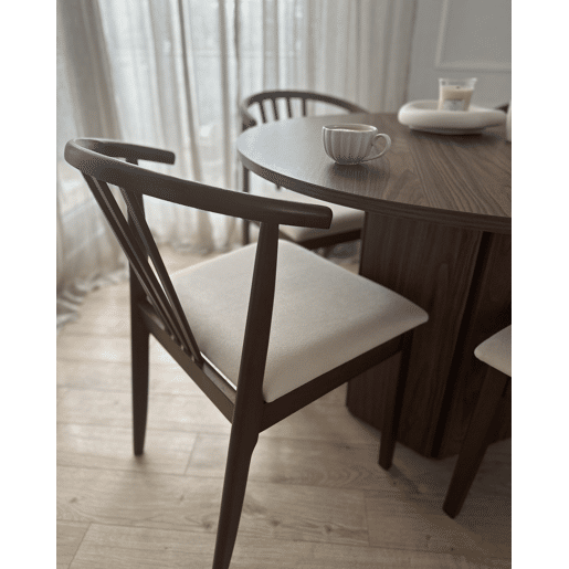 Conjunto de 2 cadeiras de jantar CRAIG Madeira Castanho escuro
