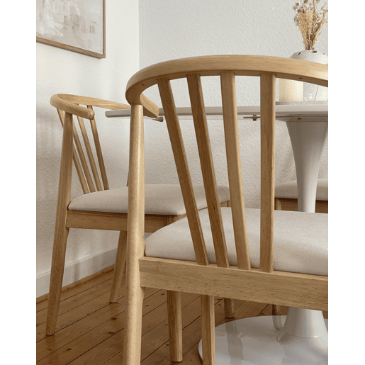 Conjunto de 2 cadeiras de jantar CRAIG Madeira Castanho claro