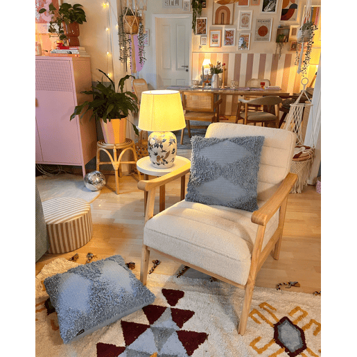 Poltrona LEKNES Bouclé Branco creme