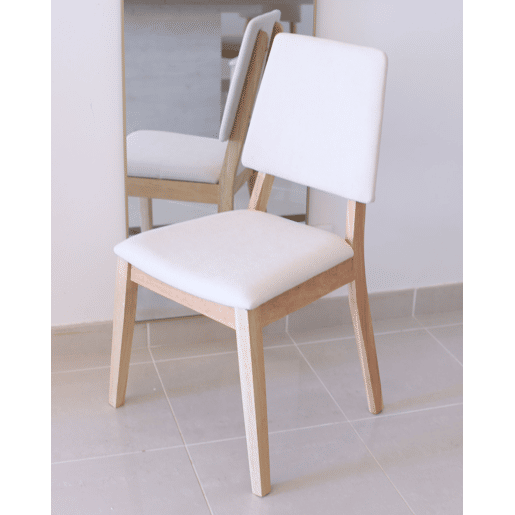 Conjunto de 2 cadeiras de jantar MERRILL Madeira Creme claro