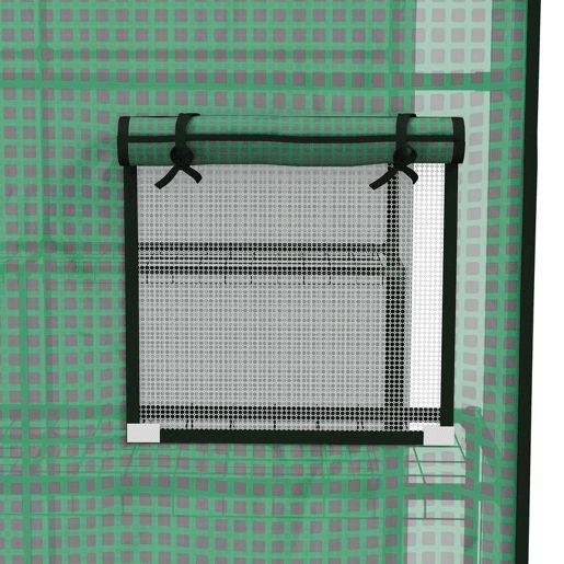 Outsunny Cobertura para Estufa 140x143x190 cm Cobertura de Substituição para Estufa com Janela Porta com Fecho de Correr Anti-UV Proteção de Plantas para Jardim Verde
