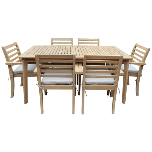 Conjunto de mobiliário de jardim Acacia SIMILAN 6 lugares - almofadas de areia