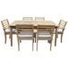 Conjunto de muebles de jardín Acacia SIMILAN 6 plazas - cojines Conjunto de muebles de jardín Acacia SIMILAN 6 plazas - cojines Madera Clara