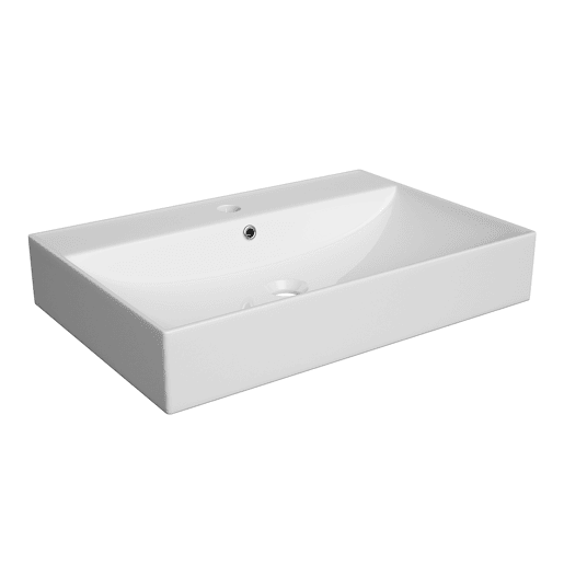 Móvel lavatório simples 80cm 2 gavetas Livia Branco Madeira