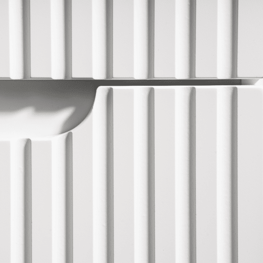 Móvel sob-lavatório 140cm 4 gavetas bancada Riva Branco e Madeira