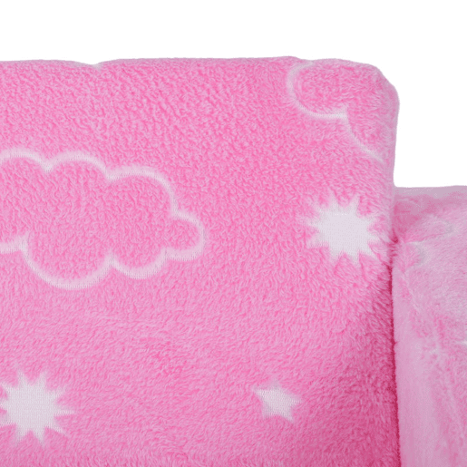 AIYAPLAY Poltrona para Crianças Dobrável Sofá Infantil Reclinável 2 em 1 Sofá para Crianças Estofado em Tecido Luminoso com Desenho de Nunes e Capa Lavável para Dormitório Sala de Estar Rosa