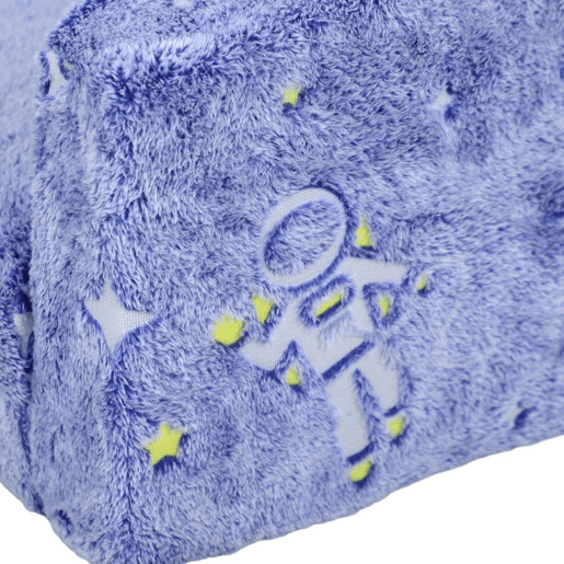 AIYAPLAY Poltrona para Crianças Dobrável Sofá Infantil Reclinável 2 em 1 Sofá para Crianças Estofado em Tecido Luminoso com Desenho Espacial e Capa Lavável para Dormitório Sala de Estar Azul