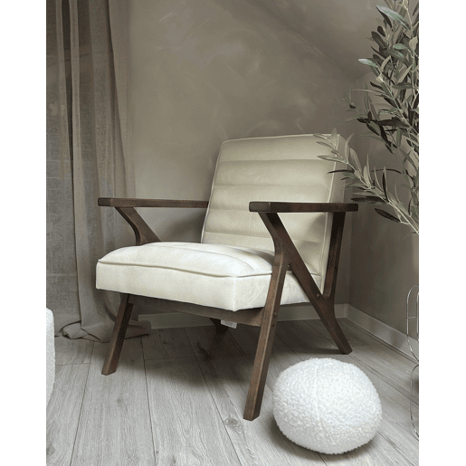 Poltrona KISA Veludo Branco creme Poltrona KISA Veludo Branco creme