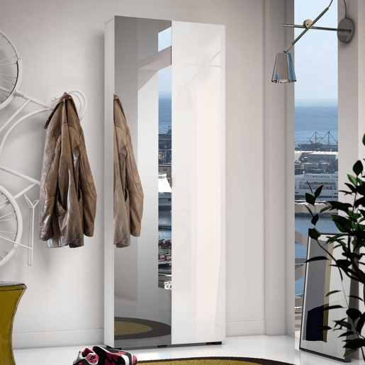 Armário multiuso com 2 portas com efeito madeira