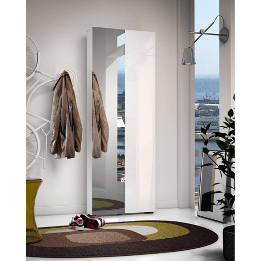 Armário multiuso com 2 portas com efeito madeira