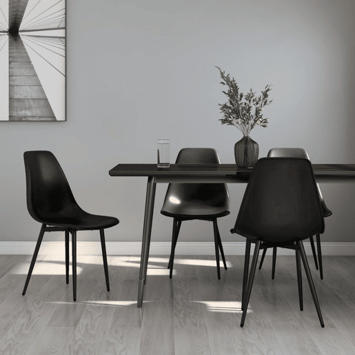 vidaXL Cadeiras de jantar 4 pcs PP preto vidaXL Cadeiras de jantar 4 pcs PP preto