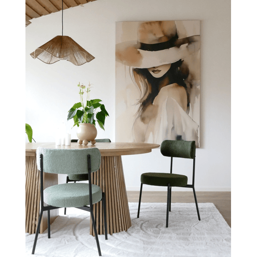 Conjunto de 2 cadeiras de jantar ALLISON Bouclé Verde escuro