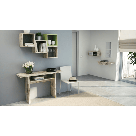 Mesa de consola extensível com efeito madeira