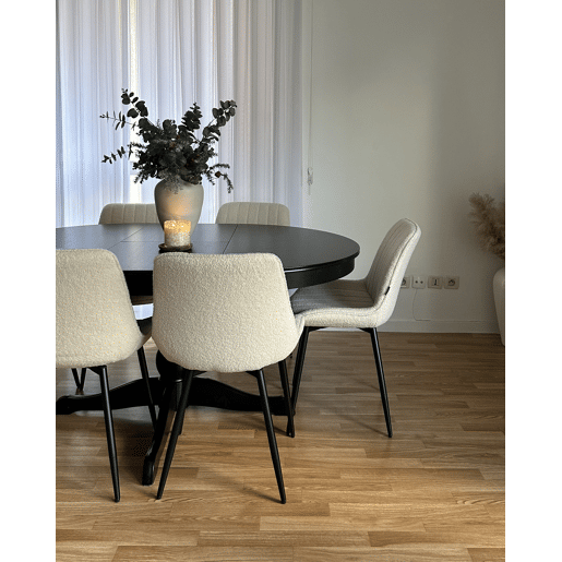 Conjunto de 2 cadeiras de jantar DUBROVNIK Bouclé Creme claro