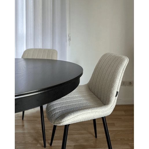 Conjunto de 2 cadeiras de jantar DUBROVNIK Bouclé Creme claro