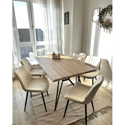 Conjunto de 2 cadeiras de jantar DUBROVNIK Pele sintética Creme claro