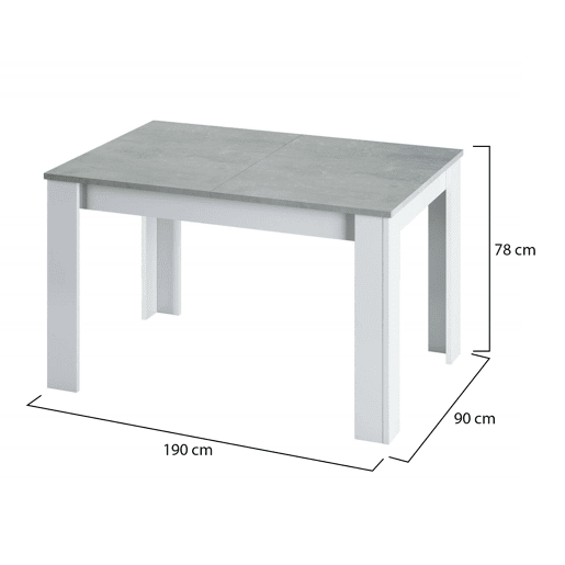 Mesa extensível de efeito madeira