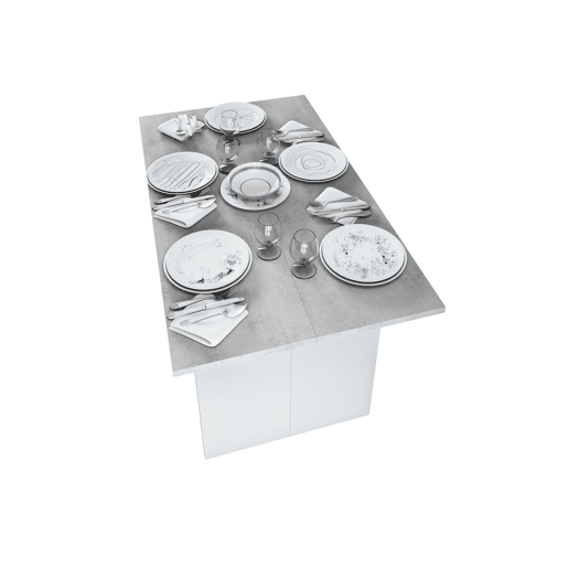 Mesa extensível de efeito madeira