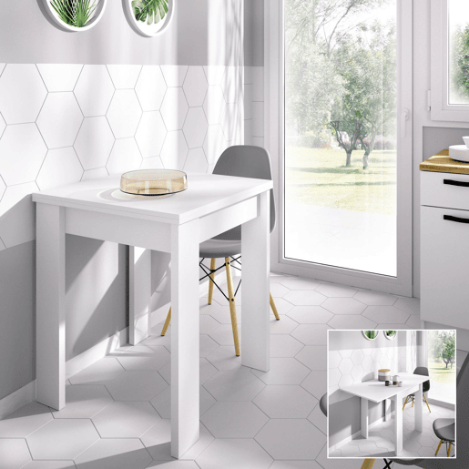 Mesa extensível com efeito de madeira