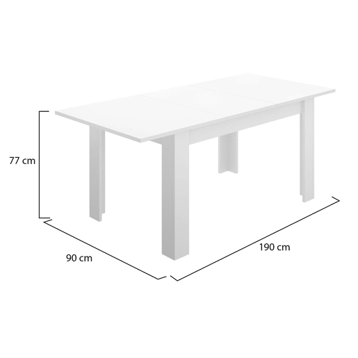 Mesa extensível de efeito madeira Mesa extensível de efeito madeira
