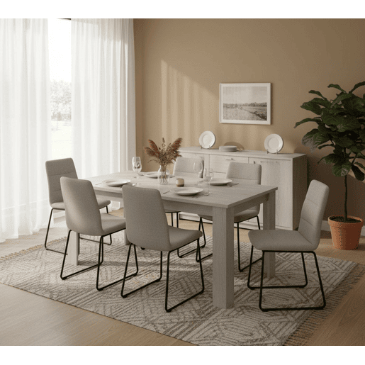 Mesa extensível com efeito de madeira Mesa extensível com efeito de madeira