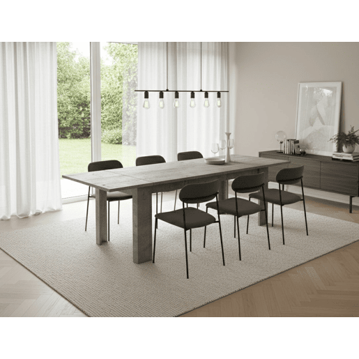Mesa extensível de efeito madeira