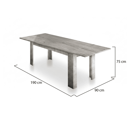 Mesa extensível de efeito madeira