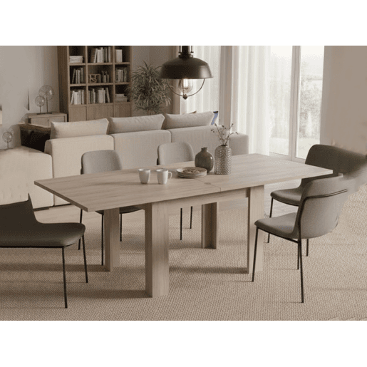 Mesa extensível de efeito madeira