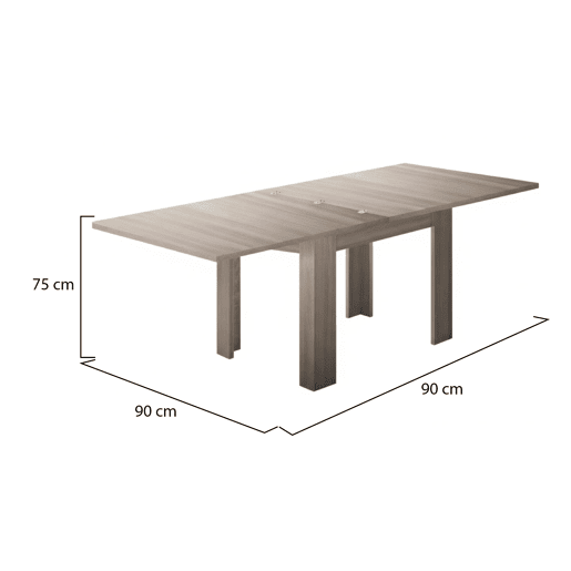 Mesa extensível de efeito madeira