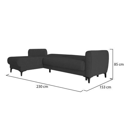 Sofá cama com península de tecido Sofá cama com península de tecido