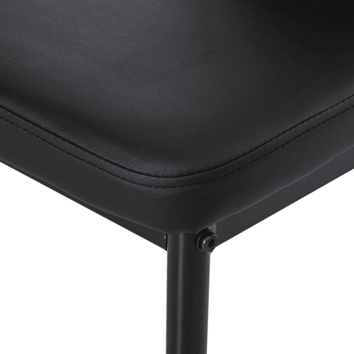 HOMCOM Conjunto de Refeição Mesa e 4 Cadeiras Conjunto de 5 Peças de Móveis de Cozinha Mesa Retangular de Vidro Temperado e Cadeiras Estofadas em PU com Pés de Metal Preto