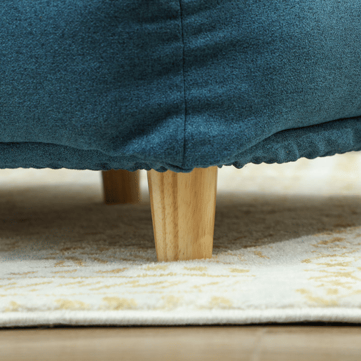 PawHut Sofá para Cães Grandes Cama Elevada para Cães com Pés de Madeira e Almofada Lavável Cama para Animais de Estimação Carga 30 kg 96x66x24 cm Azul Escuro