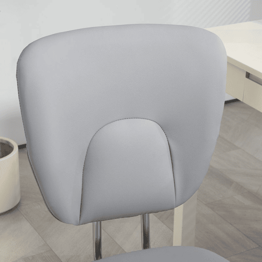Vinsetto Cadeira de Escritório Cadeira de Escritório Giratória de Couro PU com Altura Ajustável e Função Basculante para Estúdio Dormitório Carga Máxima 120 kg 50x54x87,5-96,5 cm Cinza Claro