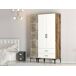 Armário de 3 portas com efeito madeira 120 Armário de 3 portas com efeito madeira 120 Blanco/ Madera