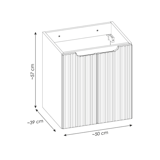 Móvel simples lavatório embutido 50cm 2 portas Riva Caxemira Móvel simples lavatório embutido 50cm 2 portas Riva Caxemira