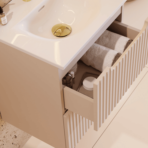 Móvel de lavatório 50cm 2 gavetas Riva Caxemira