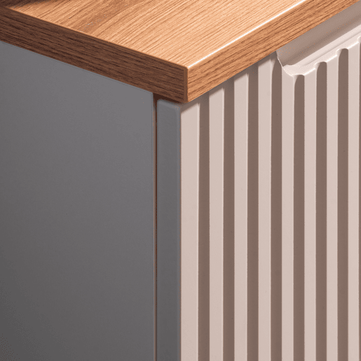 Móvel simples lavatório 50cm 2 gavetas Riva Caxemira e Madeira