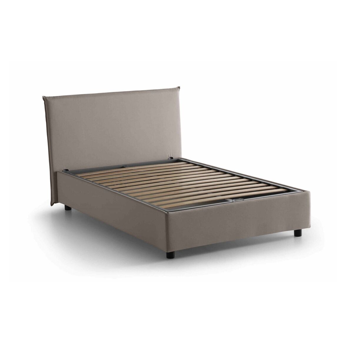 Cama quadrada e meia de tecido 205x135 Marrón