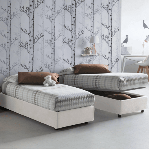 Cama de solteiro de tecido