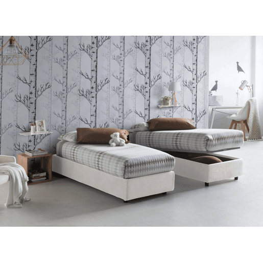 Cama de solteiro de tecido