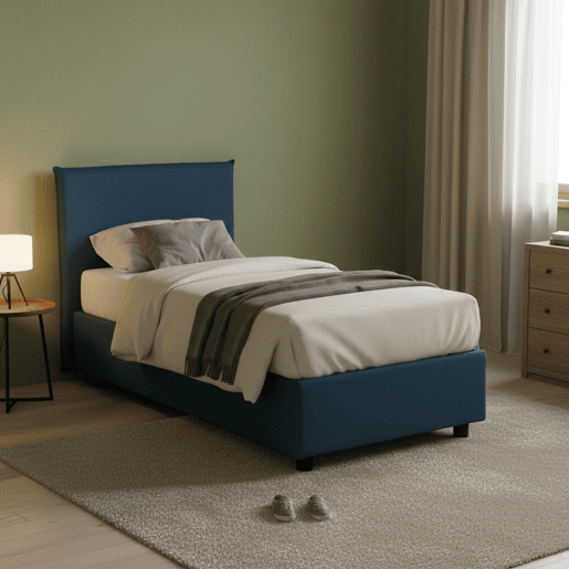 Cama de solteiro de tecido